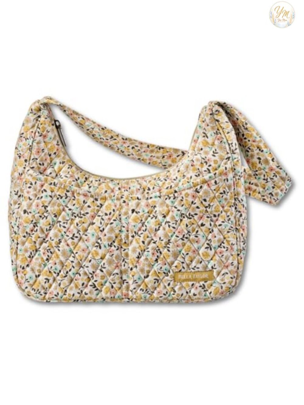 Quilted Cotton Shoulder Bag Hobo Purse with Pockets Machine Washable